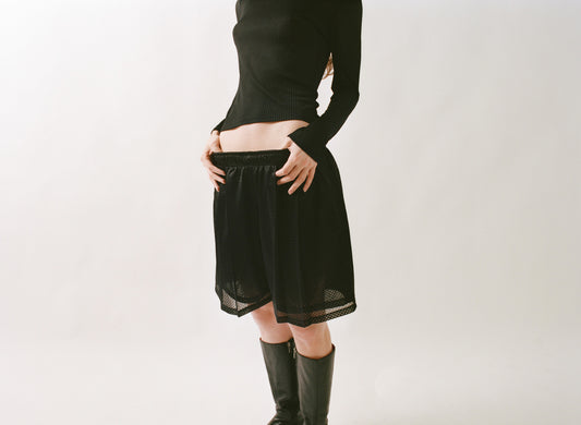 A YOON Clothing Buck pleated basketball shorts black