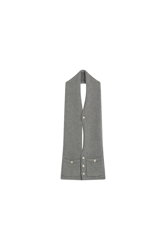A YOON MAGDA BUTTON DOWN SCARF_GREY