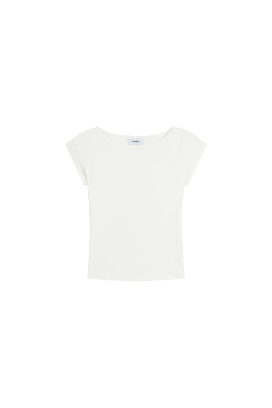 A Yoon Zora Boatneck tee white
