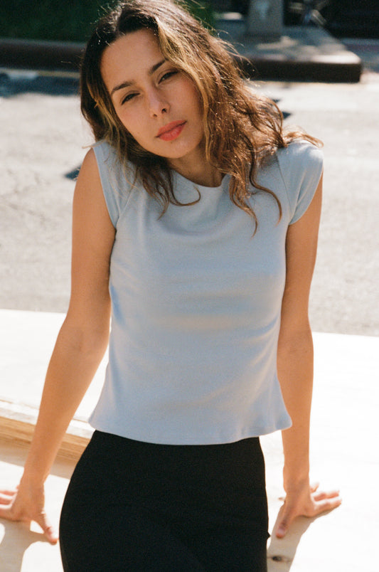 A Yoon Zora Boatneck tee powder blue